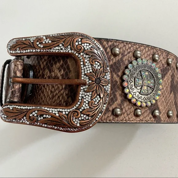 Roper Wide Snake Print Belt The Rattlesnake Belt main image 4